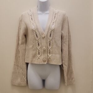 Zadig & Voltaire Beige Knit Cardigan Sweater